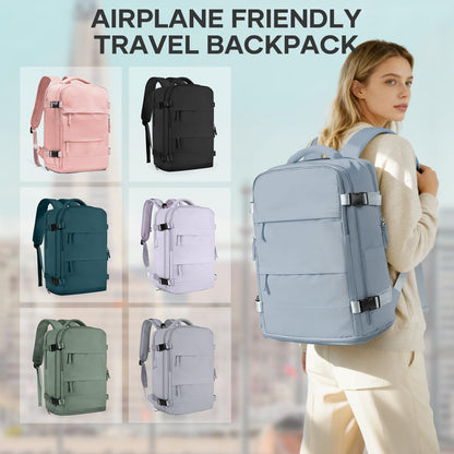 Travel Backpack For Women Men (Gray Blue / 25 liters)