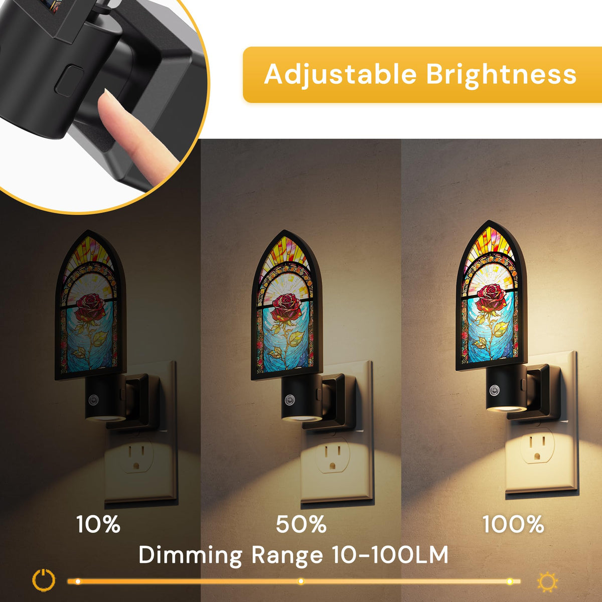 Night Lights Plug into Wall (Notre Dame Rose / 2 Pack)