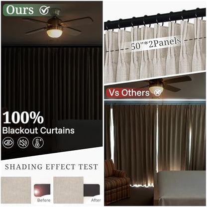 108 Inch Extra Long Blackout Curtains Greyish Brown for Nursery (Greyishbrown / 50"W x 108"L (Pack of 2))