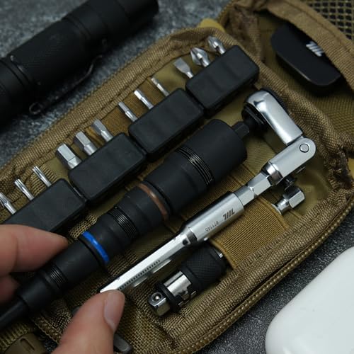 EDC Flex Head Ratchet Wrench with T