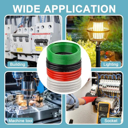 6 AWG White Black and Red with 10 AWG Green THHN Wire