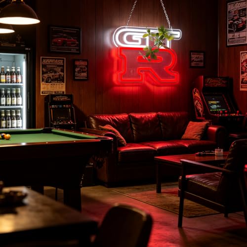 G.T.R Car Neon Signs for Wall Decor Neon Lights for Business Led Signs Suitable for Man Cave Restaurant Office Bar Pub Led Art 5V Power Adapter (GT.R)