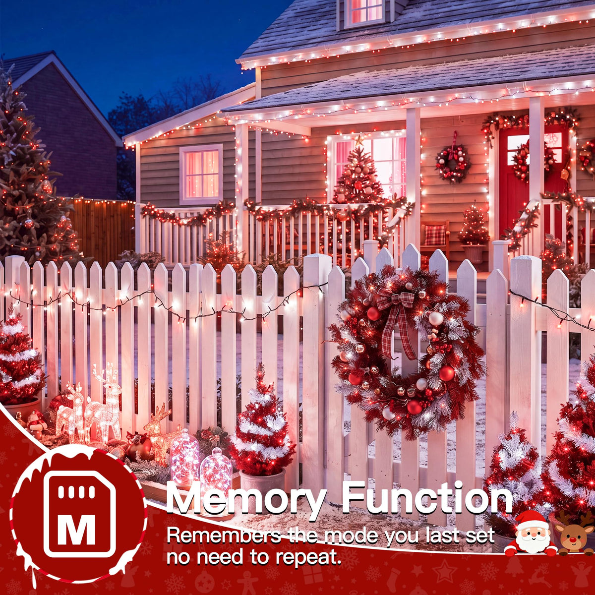 500 LED Christmas Lights Outdoor (Red and White / 500 LED)