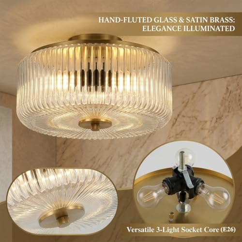 3 Light Flush Mount Ceiling Light