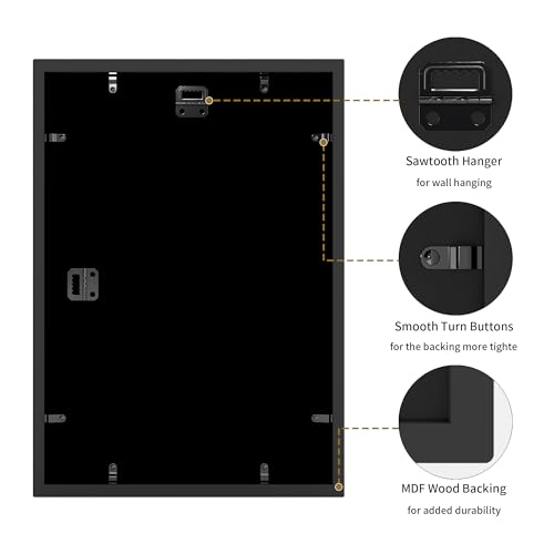 4x6 Picture Frame Collage Set of 2 (Rustic Black / 9.6x13.6in (2Pack))