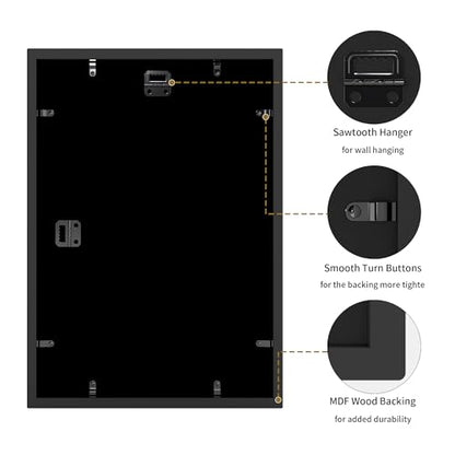 4x6 Picture Frame Collage Set of 2 (Rustic Black / 9.6x13.6in (2Pack))
