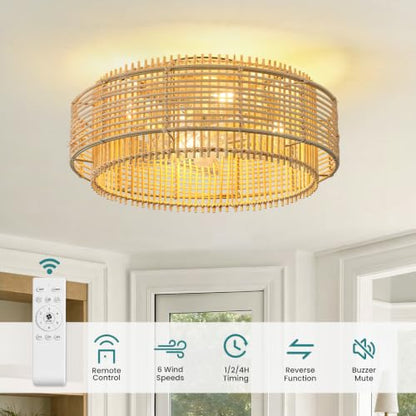 Boho ceiling fan with light