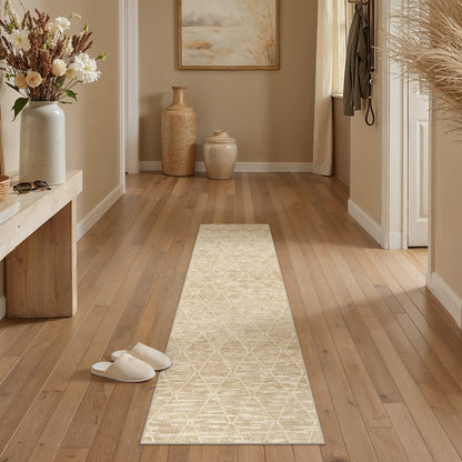 2x6 Runner Rugs Beige Washable Hallway Rug (L| Beige / 2' x 6' (Runner))