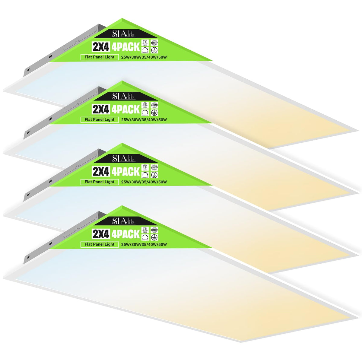 4 Pack 2x4 LED Flat Panel Light 50 (2x4FT 4Pack / 2x4FT 4PACK)
