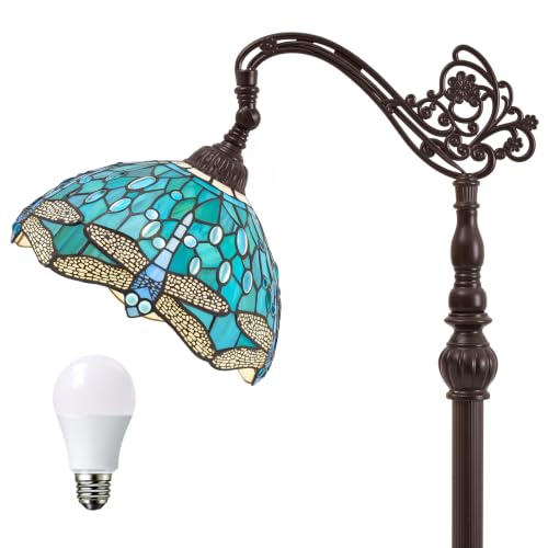 Tiffany Style Stained Glass Arc Floor Lamp