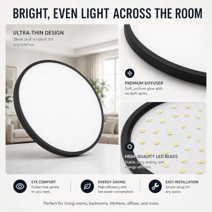 Dimmable LED Flush Mount Ceiling Light Fixtures