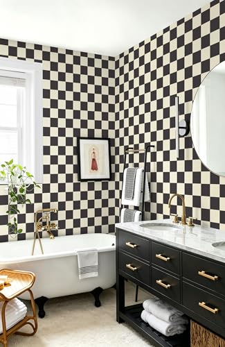 Checkered Wallpaper Checkerboard Peel and Stick Wallpaper Bedroom Removable Self Adhesive Wall Paper Waterproof Bathroom Vinyl