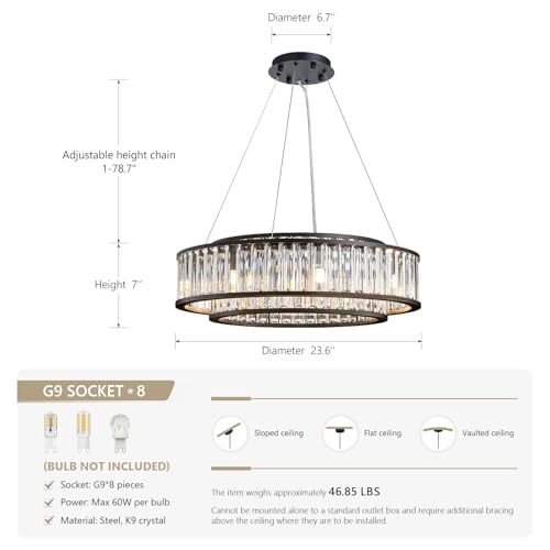 Modern Round Crystal Chandeliers Lighting Fixture