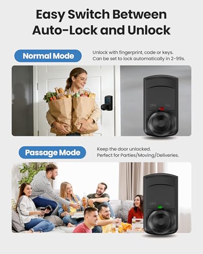 Smart Fingerprint Keyless Entry Door Knob Keypad Electronic Biometric Lock