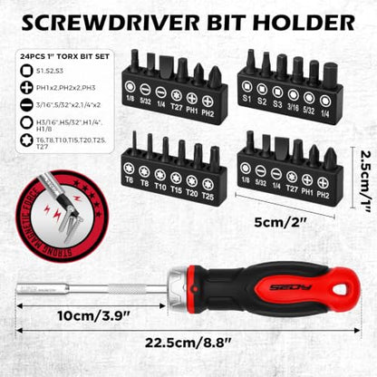 Magnetic Ratchet Screwdriver Bit Set