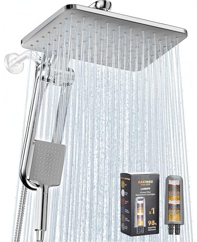 Dual Filtered Rainfall Handheld Showerhead Spray Combo for Bathroom (Chrome)