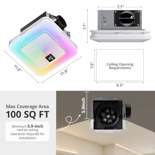 Bathroom Exhaust Fan with Bluetooth Speaker