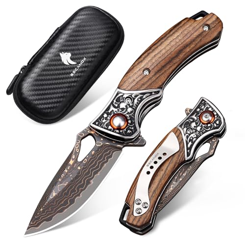 Damascus Pocket Knife for Men