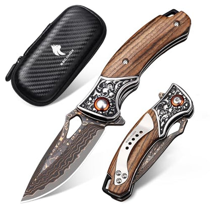 Damascus Pocket Knife for Men
