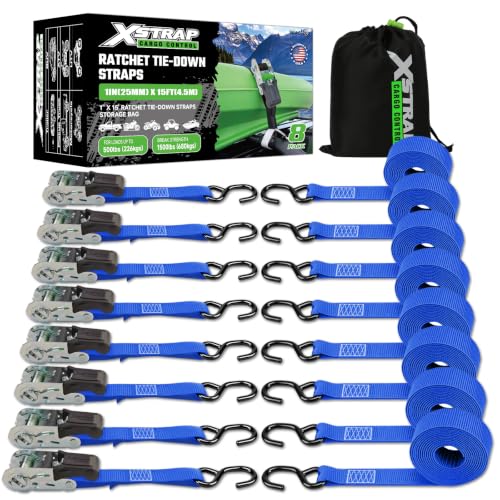 8 Pack Ratchet Tie Down Straps