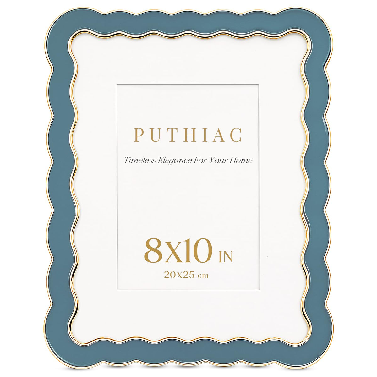 8x10 Scalloped Wavy Metal Picture Frame (Still Water Blue / 8x10)