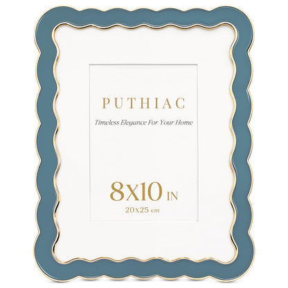 8x10 Scalloped Wavy Metal Picture Frame (Still Water Blue / 8x10)