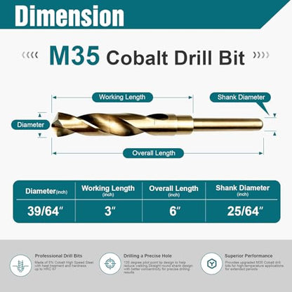 39 64 Inch Cobalt Drill Bit (39/64 Inch)