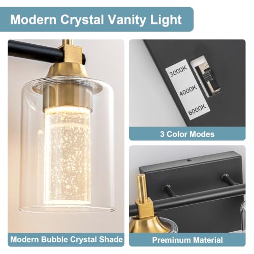 Modern Bathroom Vanity Light with 3 Color Modes