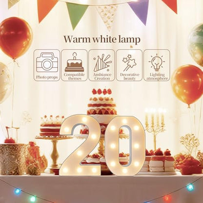 8.86 Inch Marquee Light Up Numbers 18 for Party Decorations (Number 18 / 8.86 in)