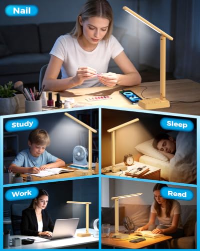 LED Desk Lamp with Power Strip