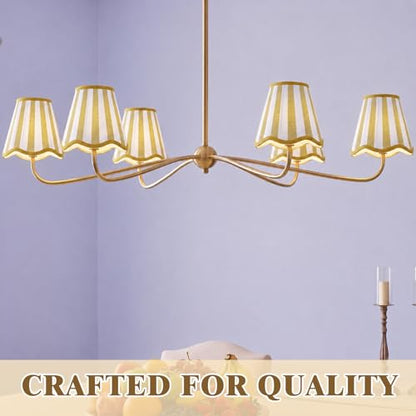 Set of 6 Striped Chandelier Lamp Shades