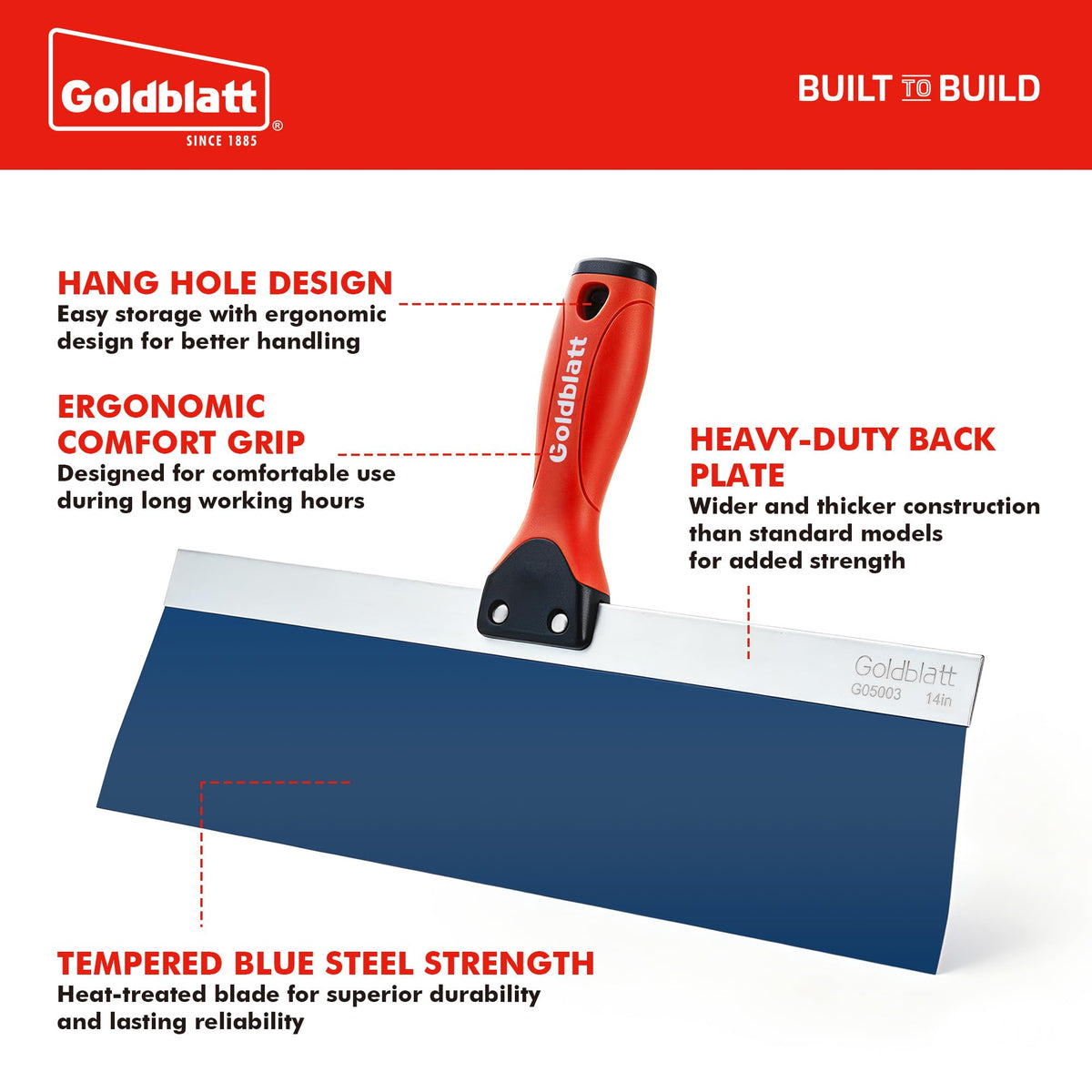 14" Blue Steel Drywall Taping Knife (14")