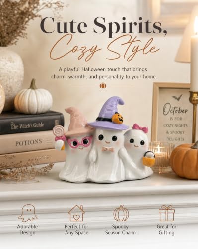 Halloween Decoration Indoor Ghost Figurine (White Ghost Trio)