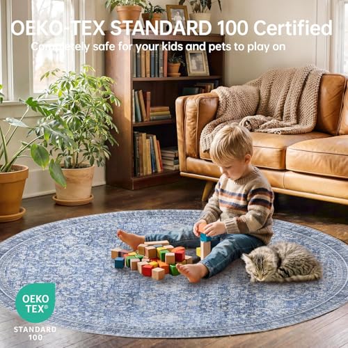 Round Rug 4ft (Blue / 4' (Round))