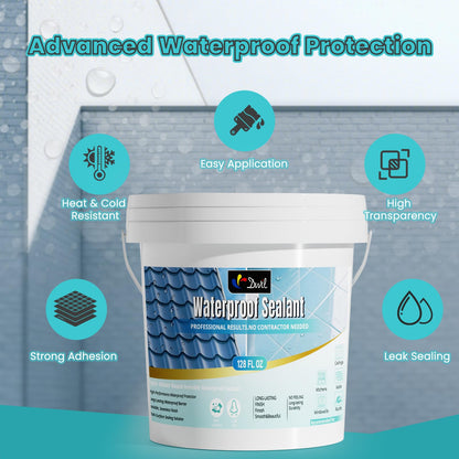 Transparent Waterproof Sealant Clear Leak Repair Coating (128 FL OZ)