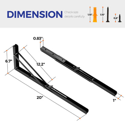 Black Folding Shelf Brackets (20 Inch)