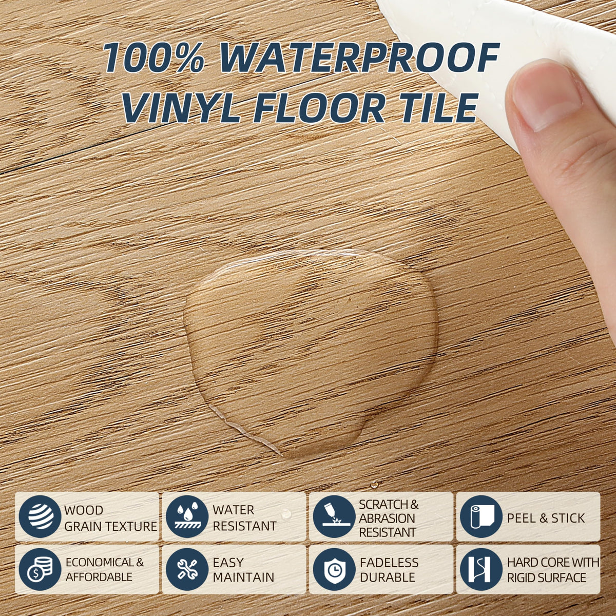Peel and Stick Luxury Vinyl Plank (Cove Oak / 36 x 6 inches)