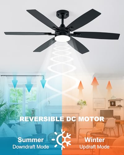 52" Ceiling Fan with Light for Bedroom