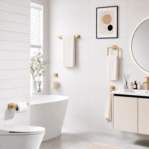 5 Piece Bathroom Accessories Stainless Steel Towel Bar Set
