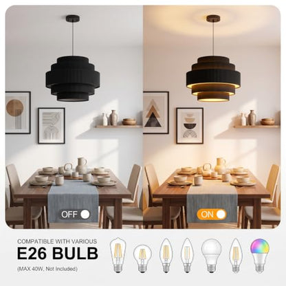 5 Tier Corduroy Pendant Light for Kitchen Island