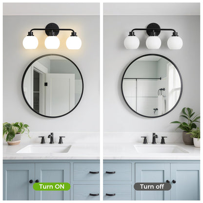Bathroom Light Fixtures Black Vanity Light 3 Light Bathroom Lights (Black / 3-Lights)