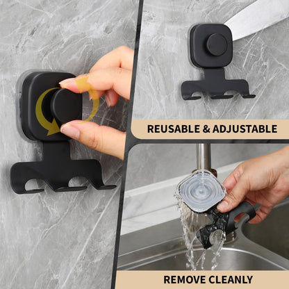 Suction Cup Razor Holder for Shower; Stainless Steel Shaver Hook (Matte Black)