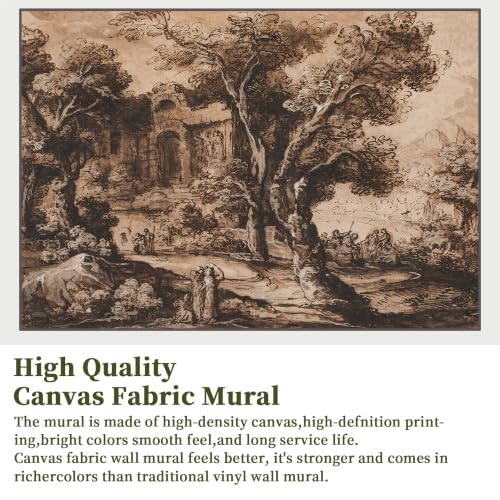 Brown Ink wash Natural Wildness and Classical Architectural relics Landscape Painting self (SDY-35 / 118" x 83")