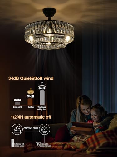 20" Gold Fandelier Ceiling Fan with Light