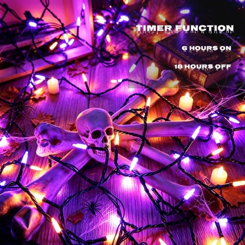 Orange Purple Halloween Lights (Orange&Purple / 2 Pack)