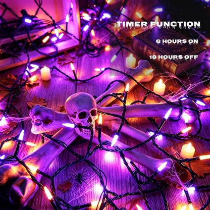 Orange Purple Halloween Lights (Orange&Purple / 2 Pack)