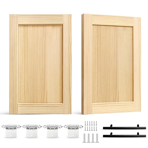 2 Pack Unfinished Pine Shaker Cabinet Doors