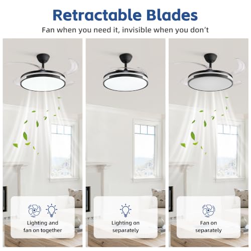 42 inch Retractable Ceiling Fan with Light