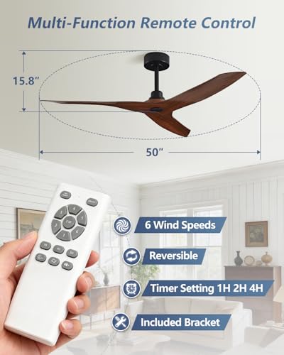 50 Inch Ceiling Fan No Light With Remote