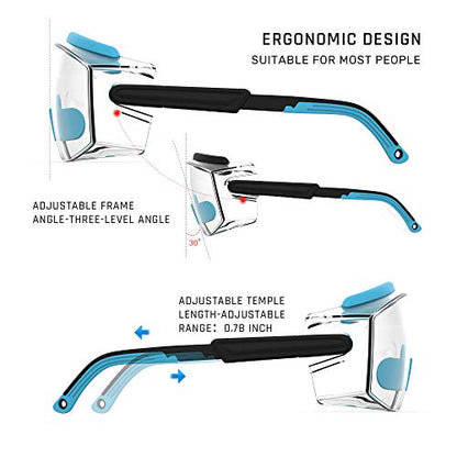 Anti fog Safety Glasses Over Glasses (Liblue)